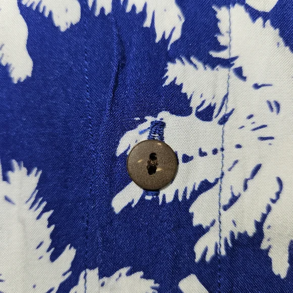 Kenny Flowers Blue Palm Limited Edition Button Down Cotton Hawaiian Shirt S - Picture 10 of 12